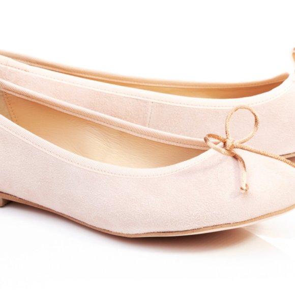 French Sole Pink Suede Flats - Picture 2 of 2